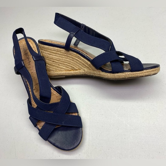 Merona Shoes - Merona NAVY Wedge Sandal, 9 Winter Sale